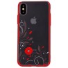 Cover Con Swarovski Crystal Petunia per iPhone X Rossa