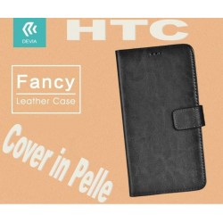 Custodia a Libro in Pelle Per HTC A9 Nera