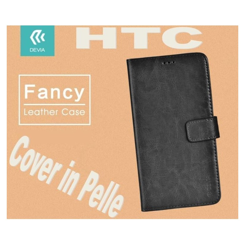 Custodia a Libro in Pelle Per HTC A9 Nera