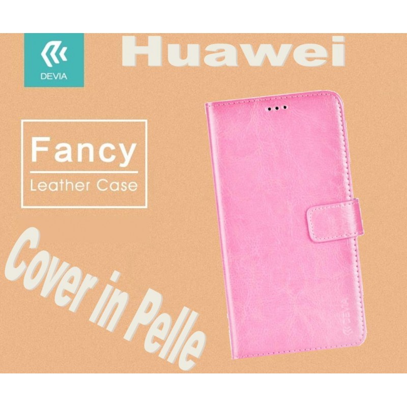 Custodia a Libro in Pelle Per Huawei P8 Lite Rosa