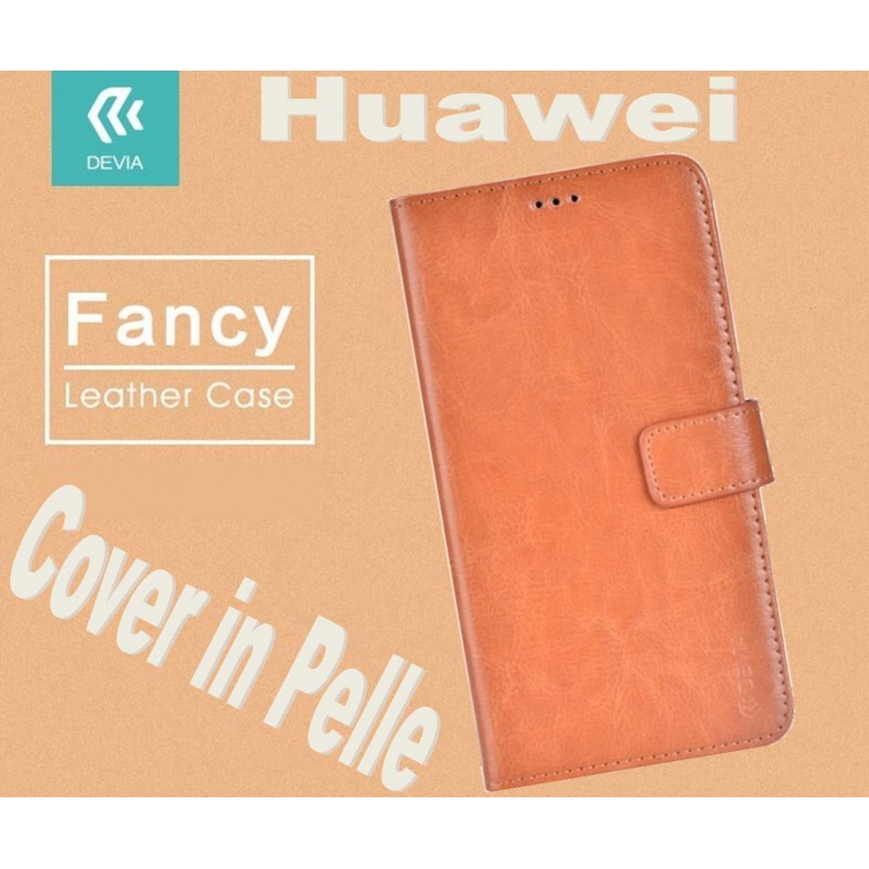 Custodia a Libro in Pelle Per Huawei G8 Marrone