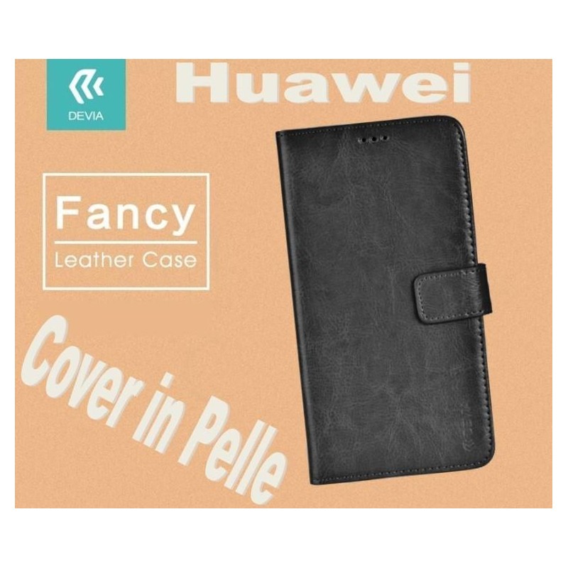 Custodia a Libro in Pelle Per Huawei P9 Lite Nera