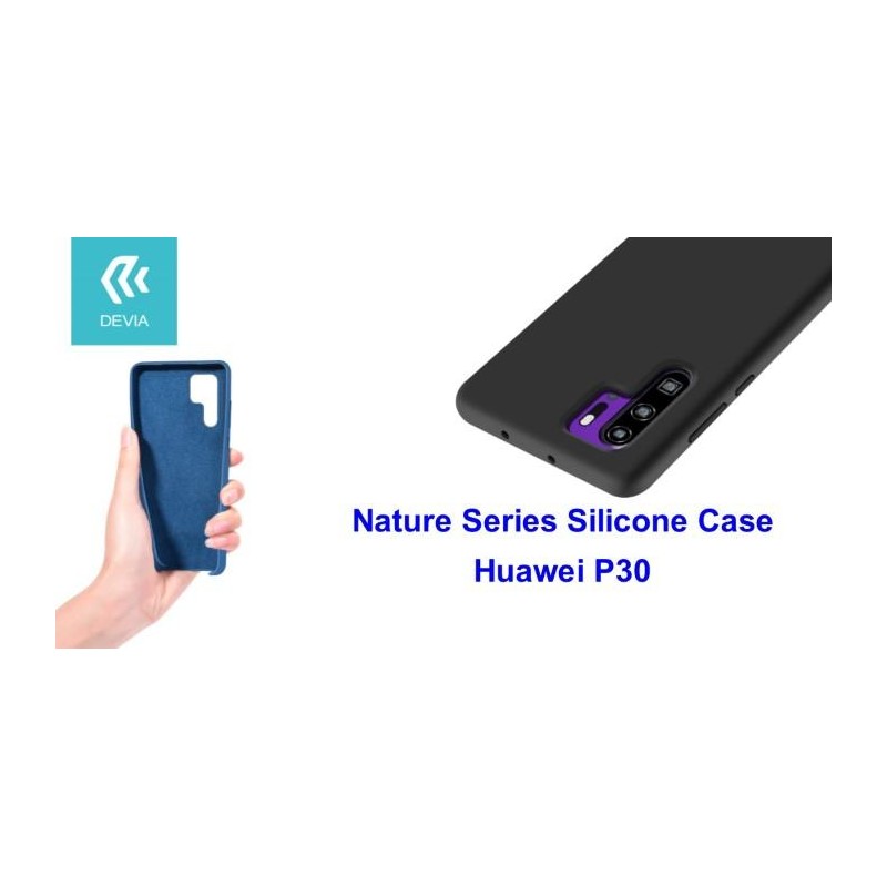 Cover Nature in Silicone per Huawei P30 flessibile Nera