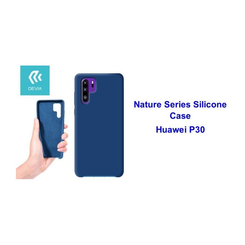 Cover Nature in Silicone per Huawei P30 flessibile Blu