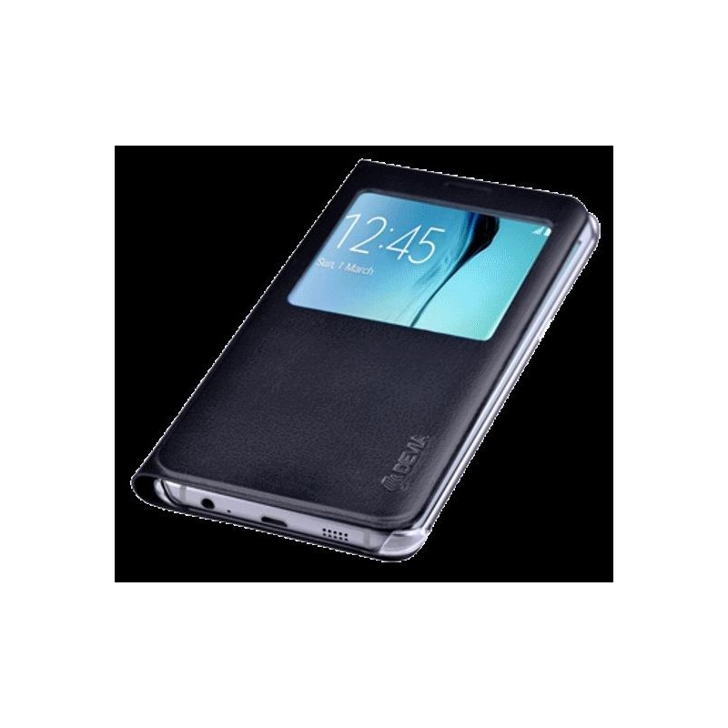 Cover Samsung S6 Edge+ Plus con Finestra Touch Colore Nera