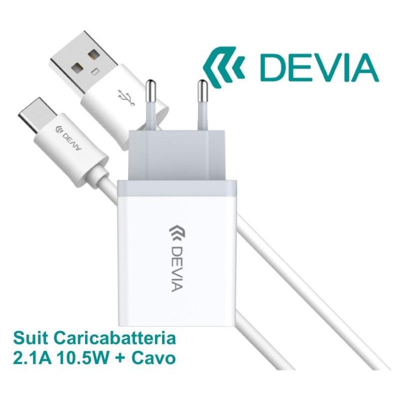 Suit Carica Batteria 2,1A e Cavo Usb Type C