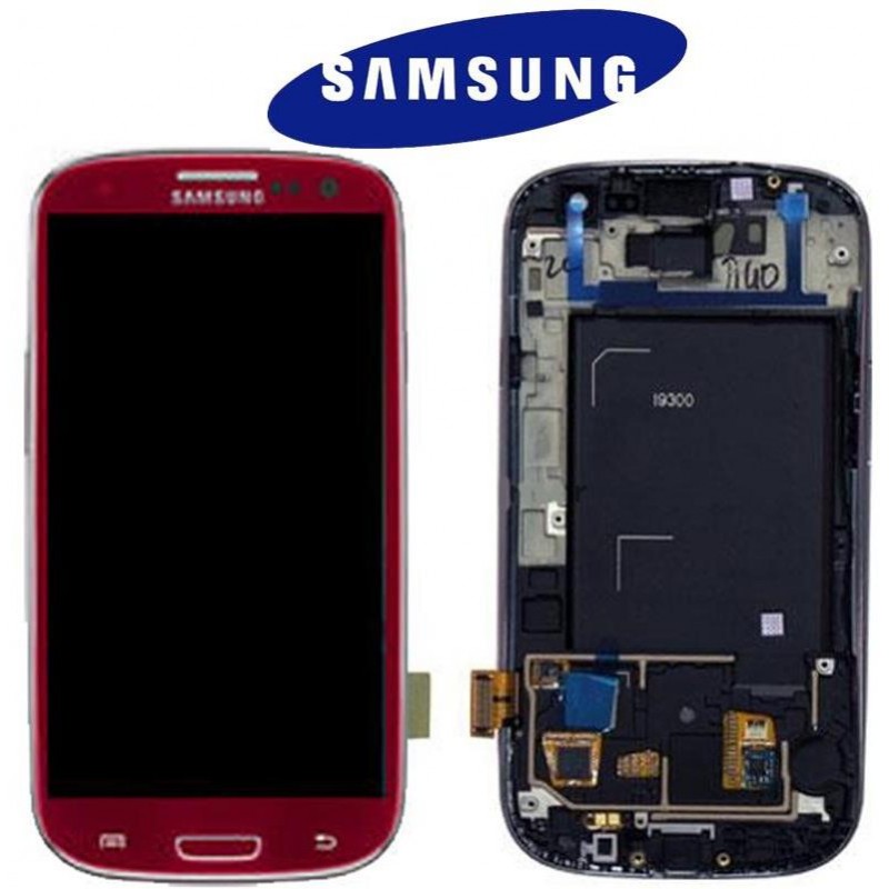 LCD + TOUCH SCREEN ORIGINALE (SVC/RW) PER I9300 ROSSO 13630C