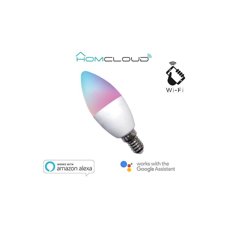 Lampadina Wi-FI RGB+BIANCO CALDO Dimmerabile E14