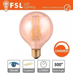 Lampada Globo Filamento Ambra Ø12,5cm - 8W E27 800LM DIMMER