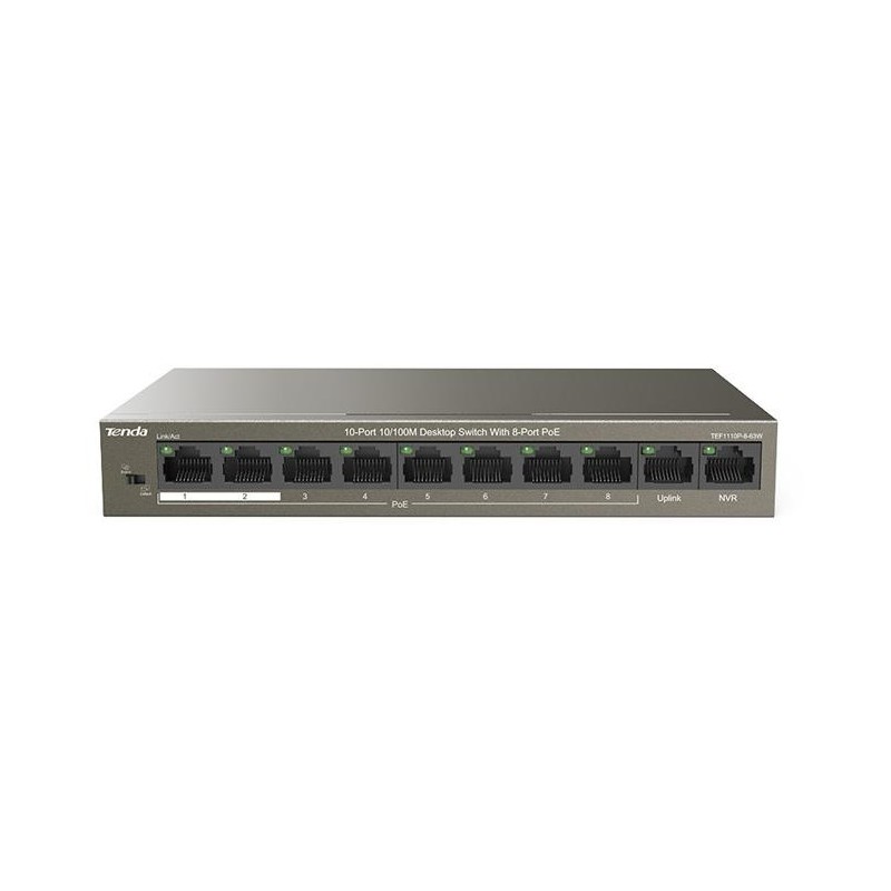 Switch unmanaged 10/100Mbit PoE Desktop Tenda TEF1110P-8-63W