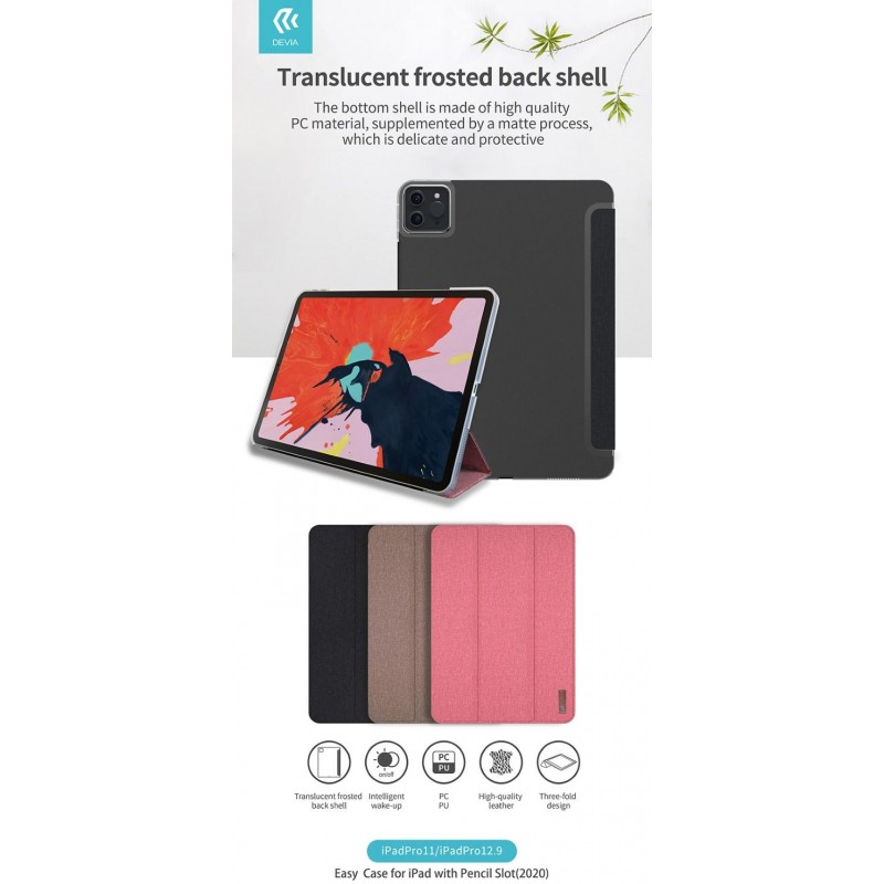 Cover in TPU con supporto pencil iPad 12.9 Pro 2020 Nera